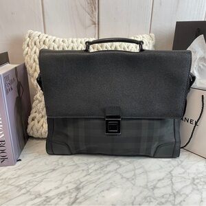 Unisex Burberry Black and Gray Messenger Bag